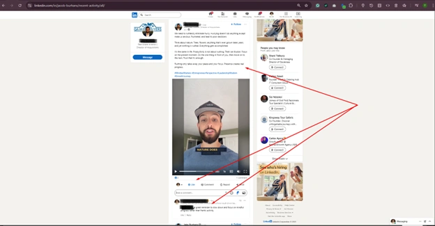 Day 1: Follow + meaningful comment on prospect’s post.