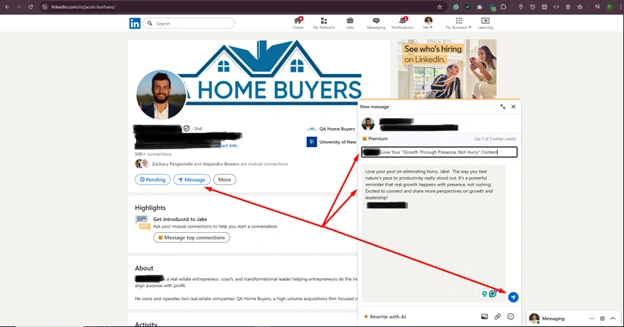 Day 5: Value DM (framework/checklist) tailored to role.