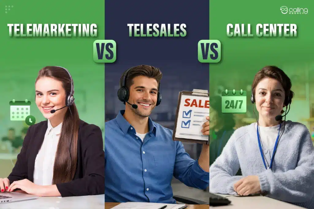 Telemarketing vs Telesales vs Call Center