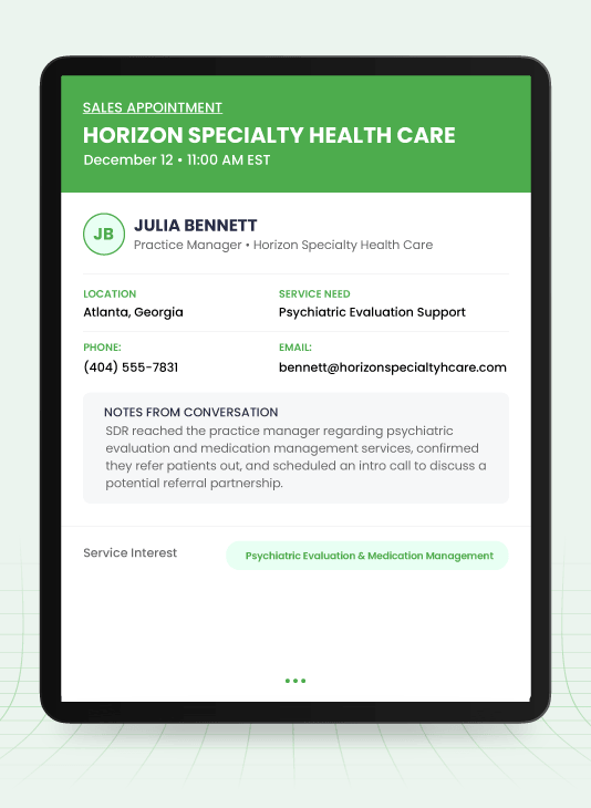 Real Healthcare Appointments We Book for Clients