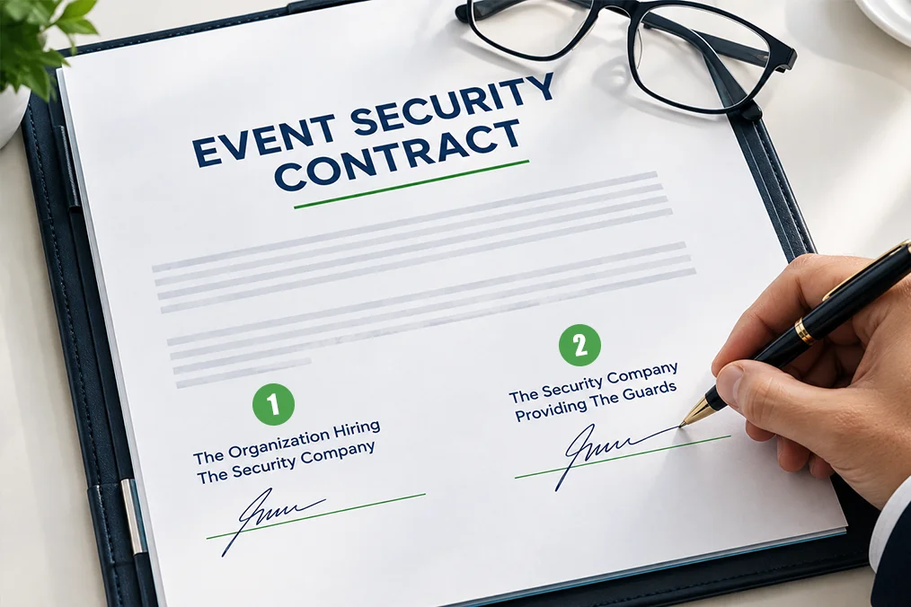 Who Signs an Event Security Contract
